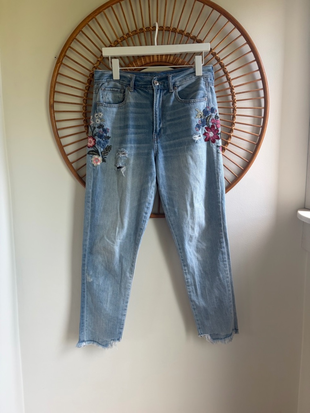 Light Blue Embroidered Women’s Jeans